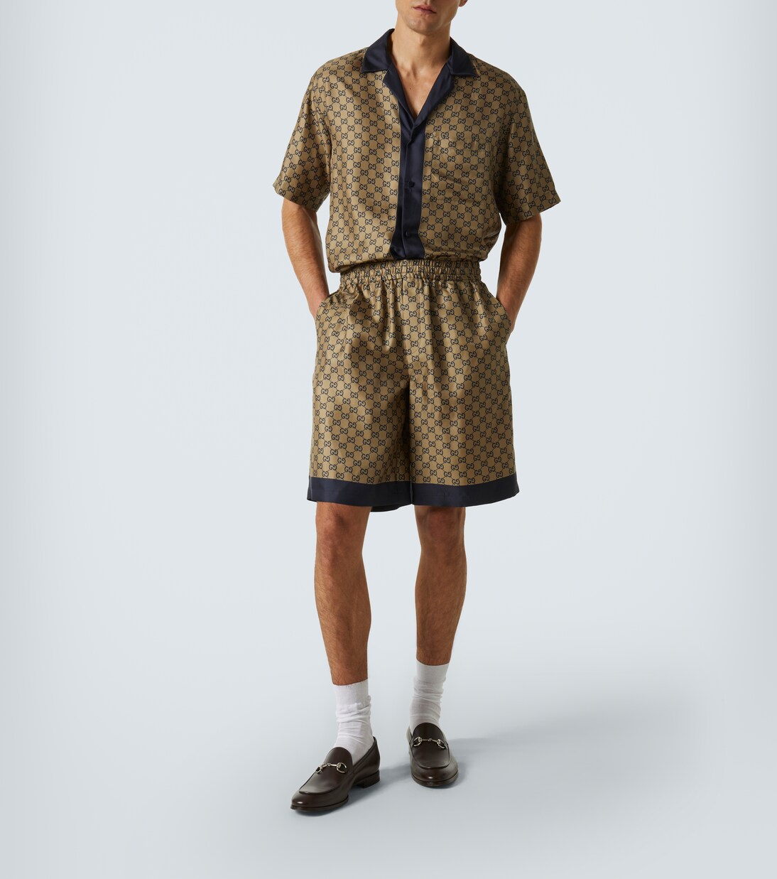 GG printed silk twill shorts | Gucci
