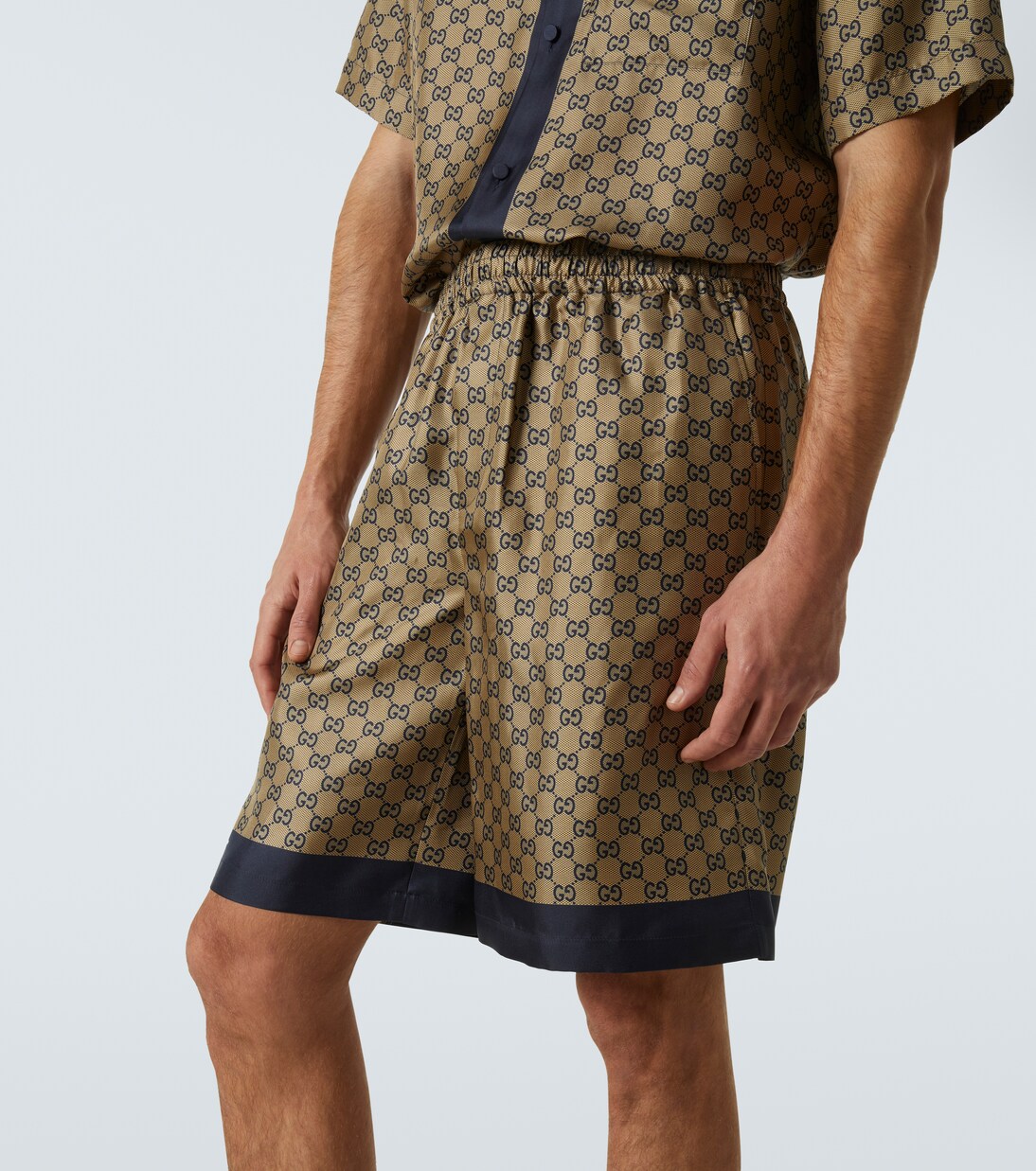GG printed silk twill shorts | Gucci