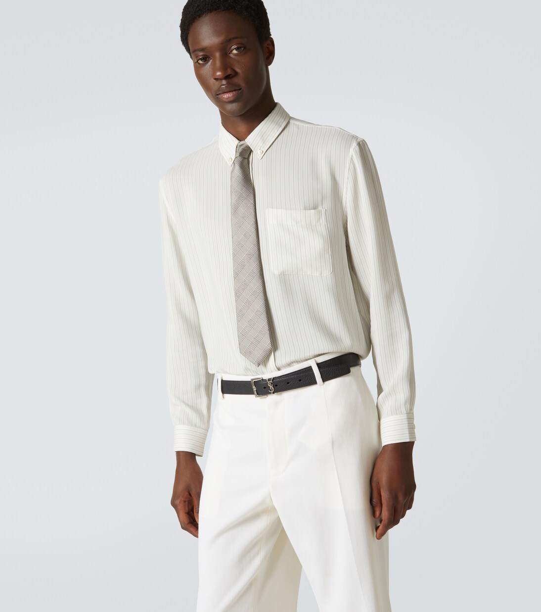 Checked silk tie | Saint Laurent