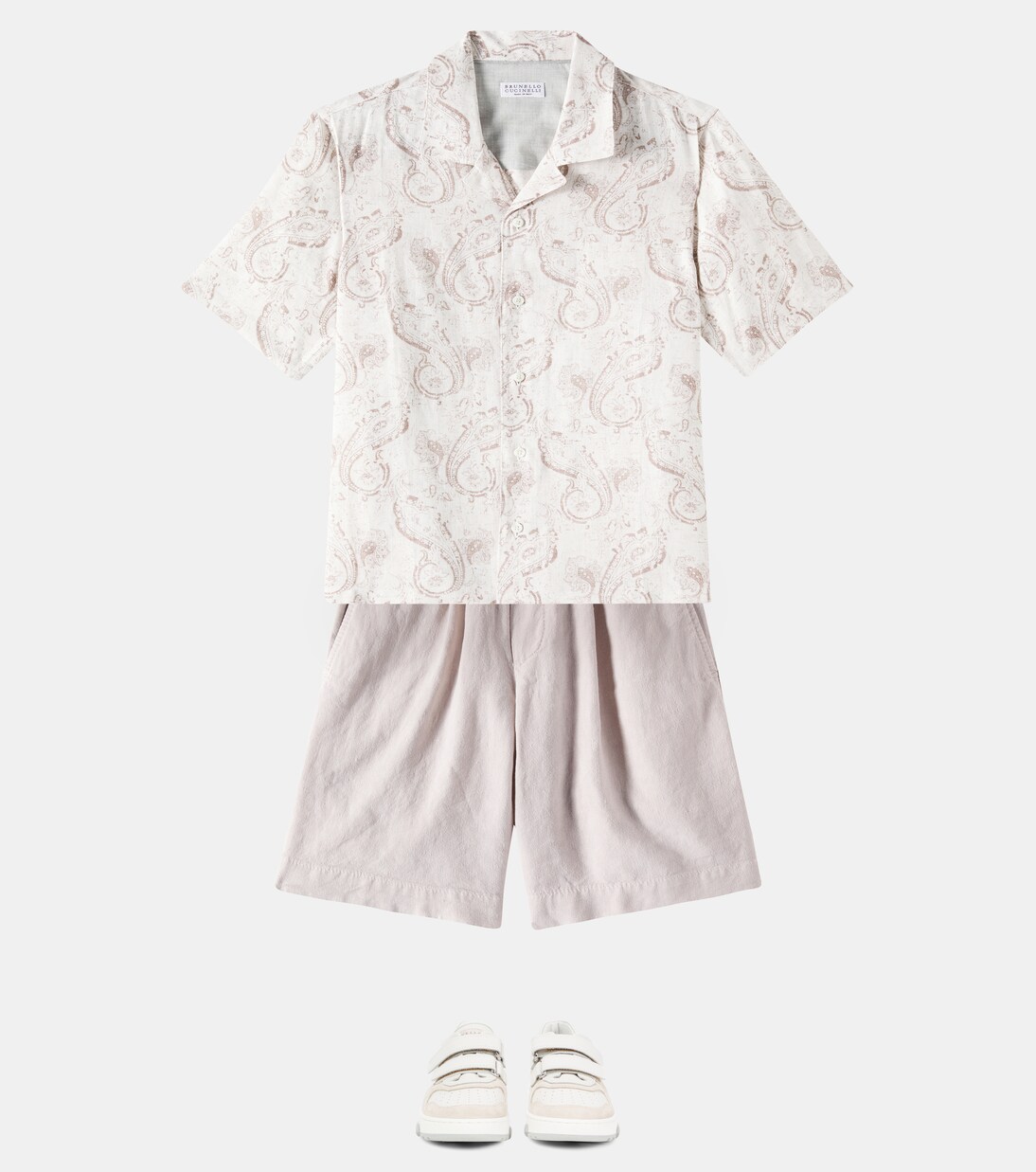 Dyed linen-blend Bermuda shorts | Brunello Cucinelli Kids