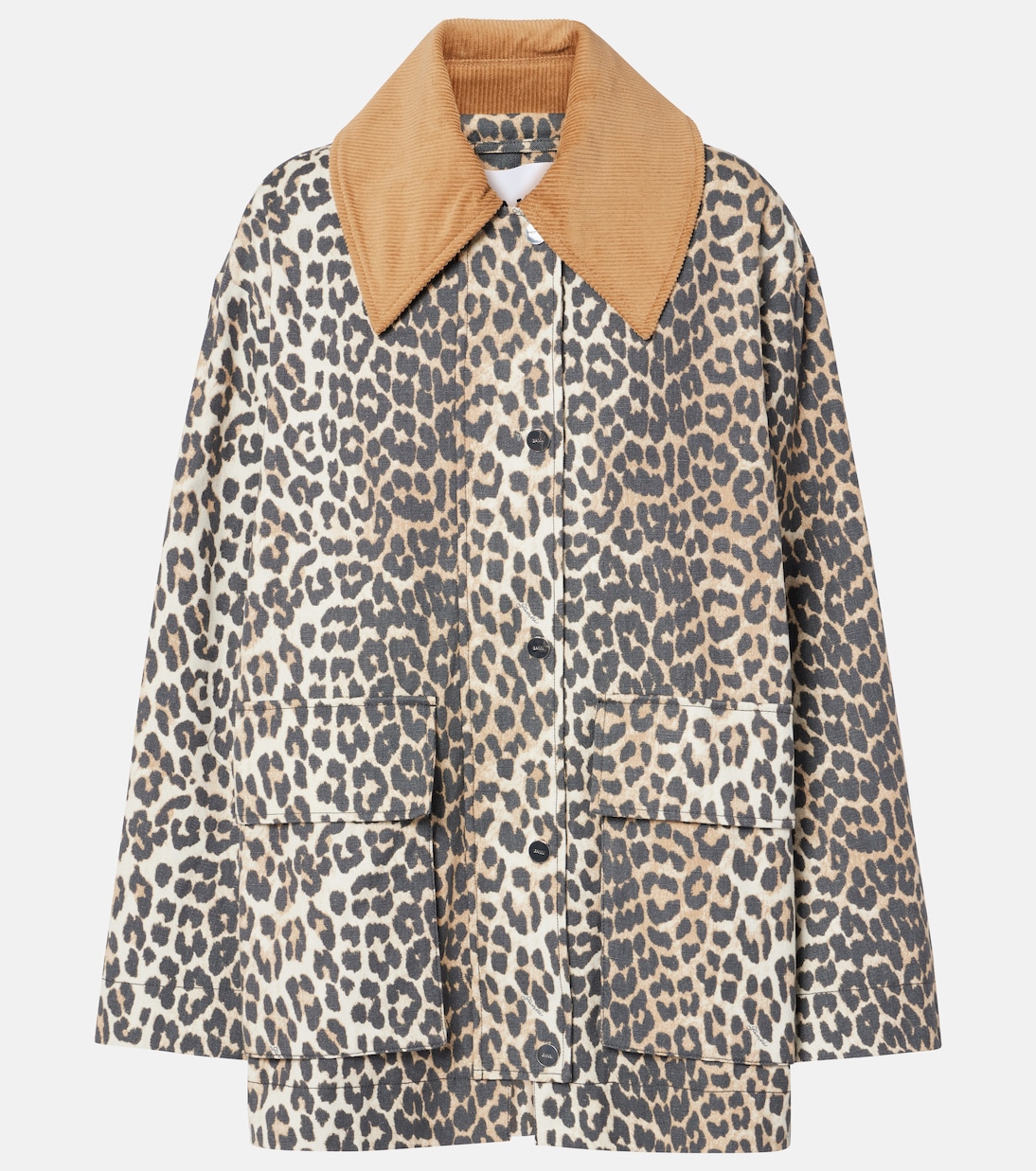 Leopard-print canvas jacket | Ganni