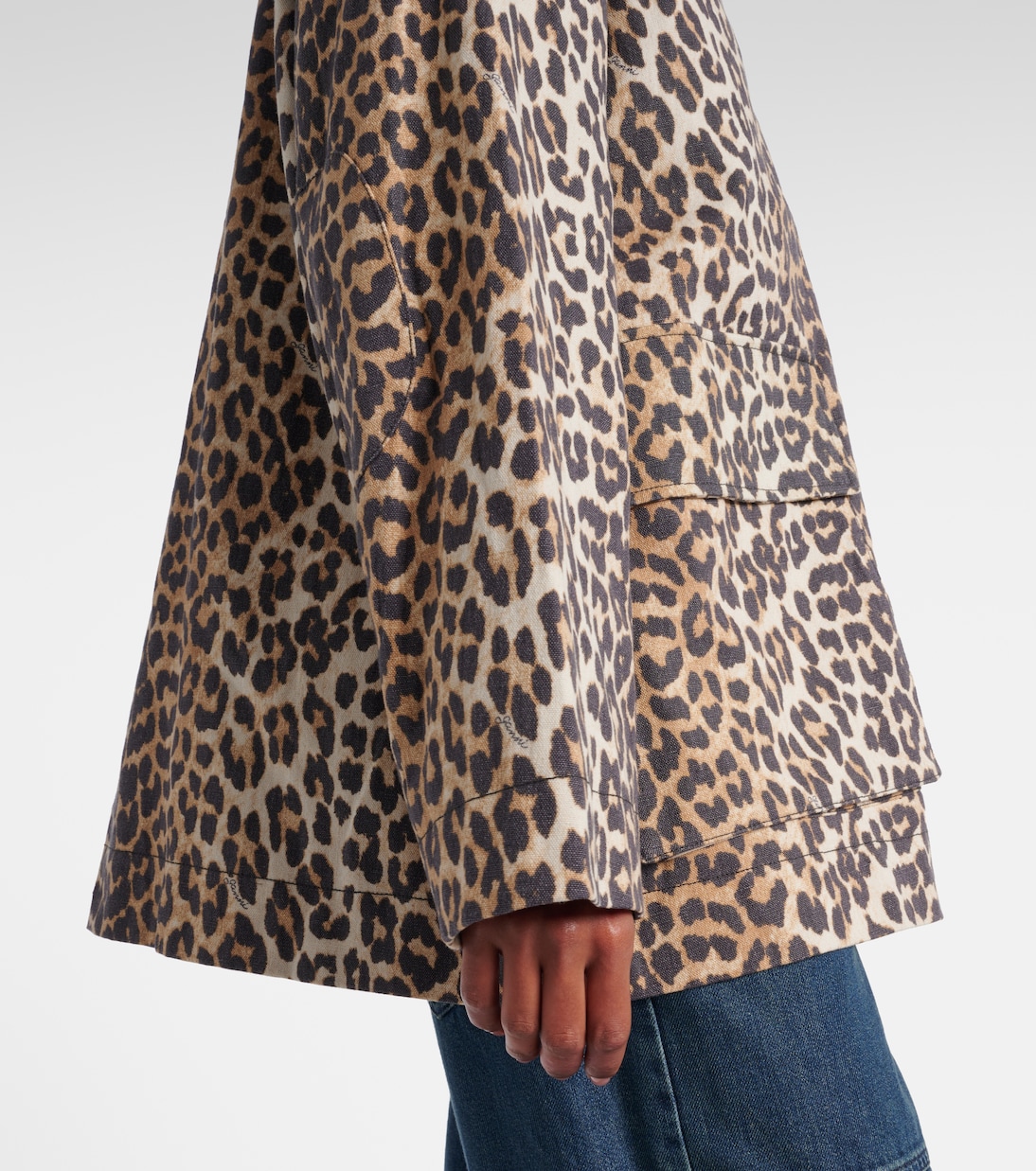 Leopard-print canvas jacket | Ganni