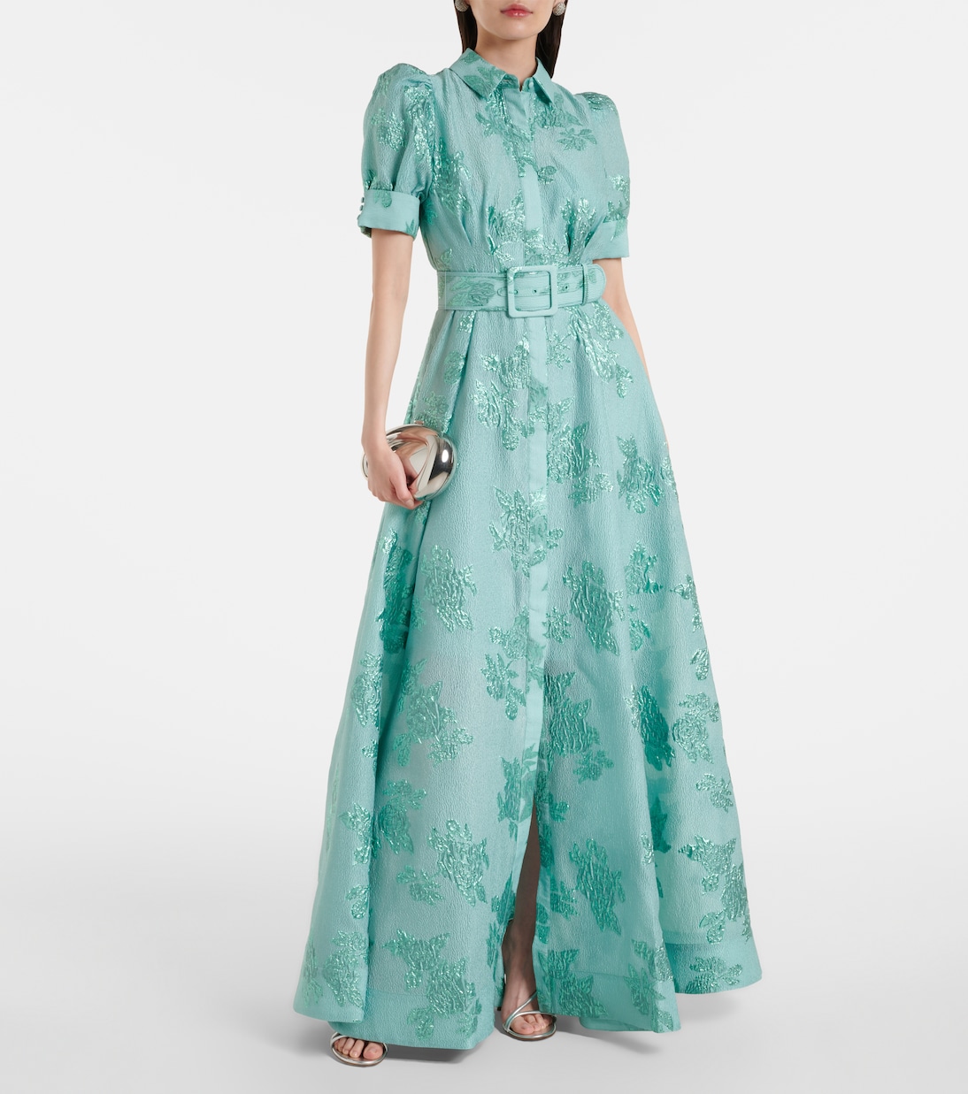 Benette belted brocade shirt dress | Rebecca Vallance