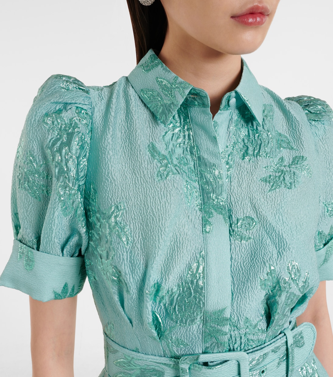 Benette belted brocade shirt dress | Rebecca Vallance