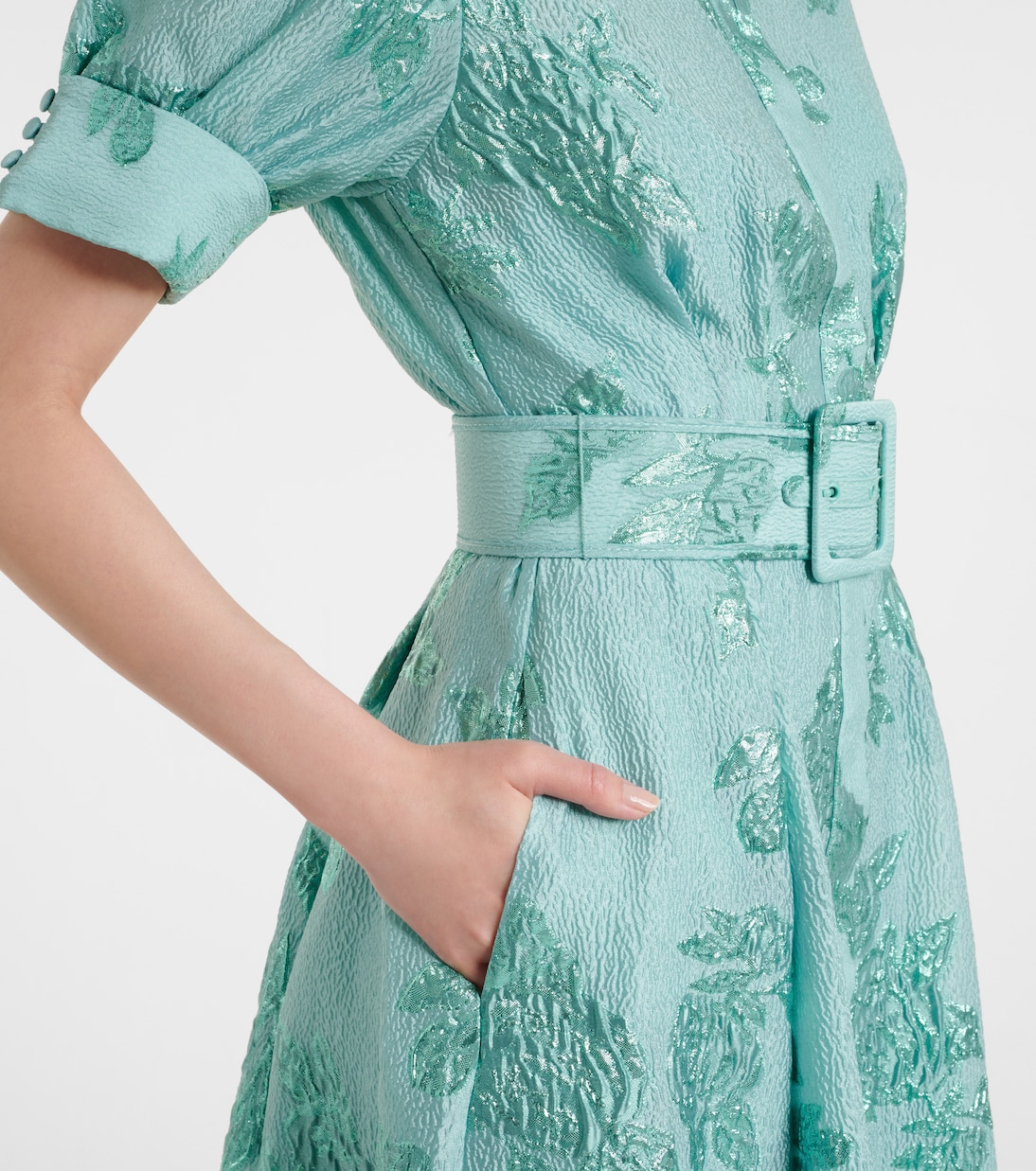 Benette belted brocade shirt dress | Rebecca Vallance