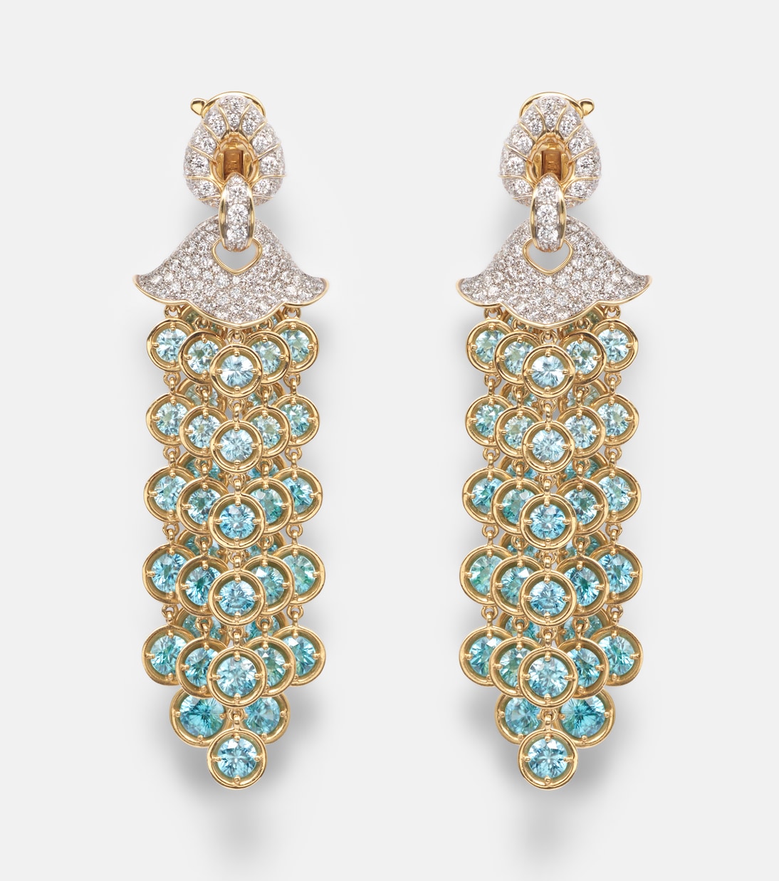 Pampilles 18kt gold drop earrings with diamonds and zircons | Marina B