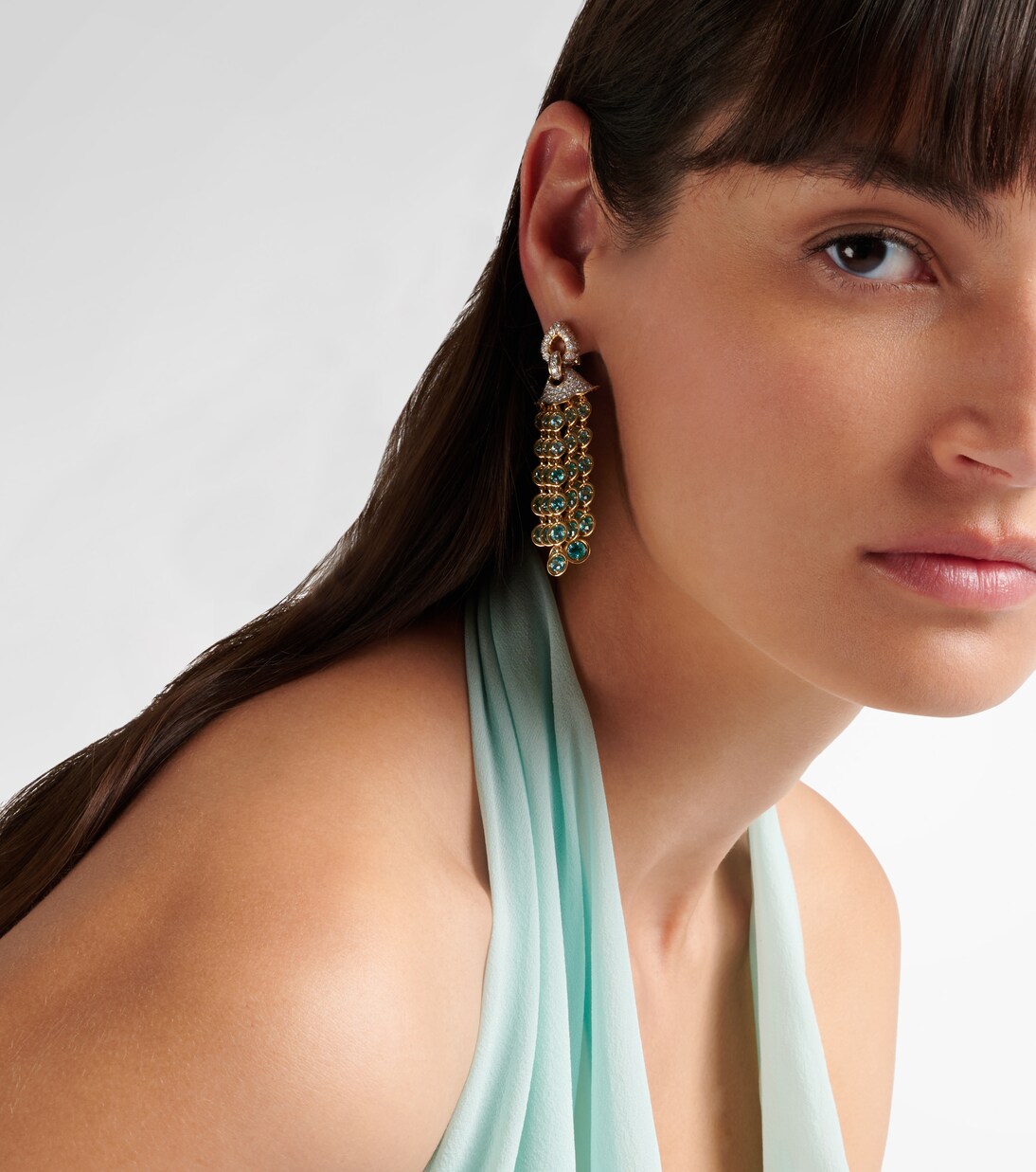 Pampilles 18kt gold drop earrings with diamonds and zircons | Marina B