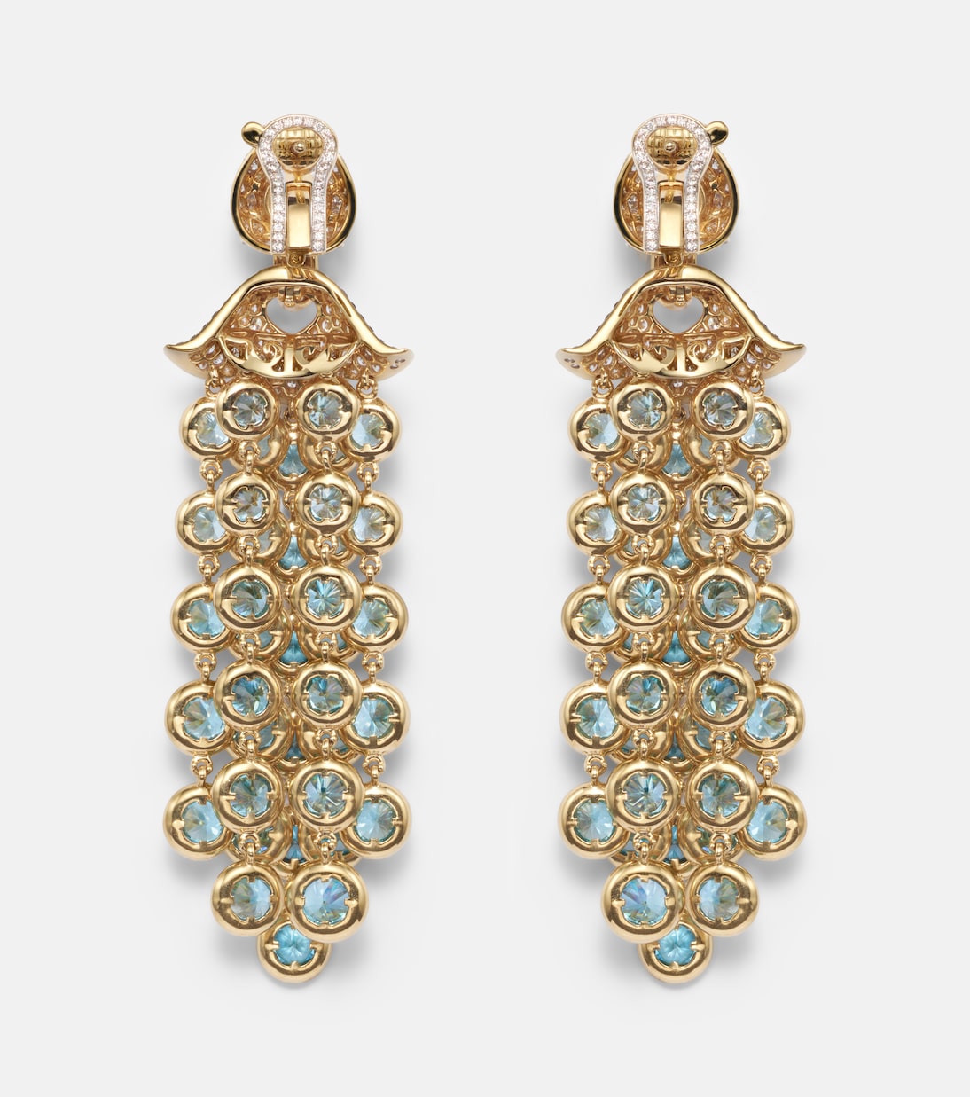 Pampilles 18kt gold drop earrings with diamonds and zircons | Marina B