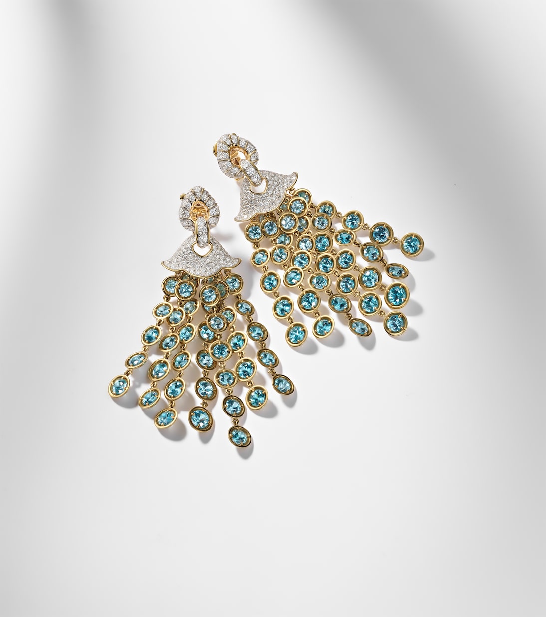 Pampilles 18kt gold drop earrings with diamonds and zircons | Marina B