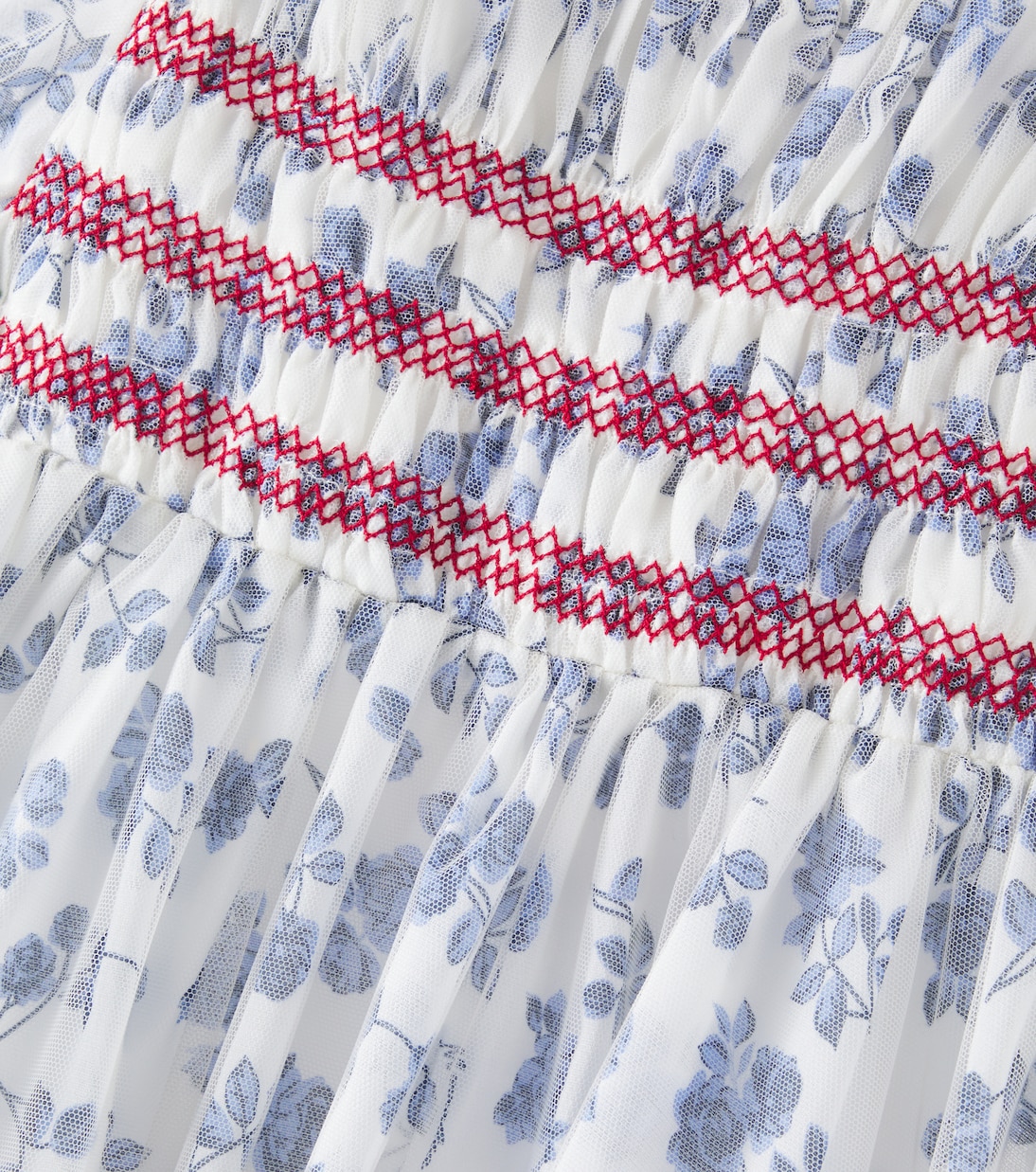 Floral embroidered mesh dress | Monnalisa