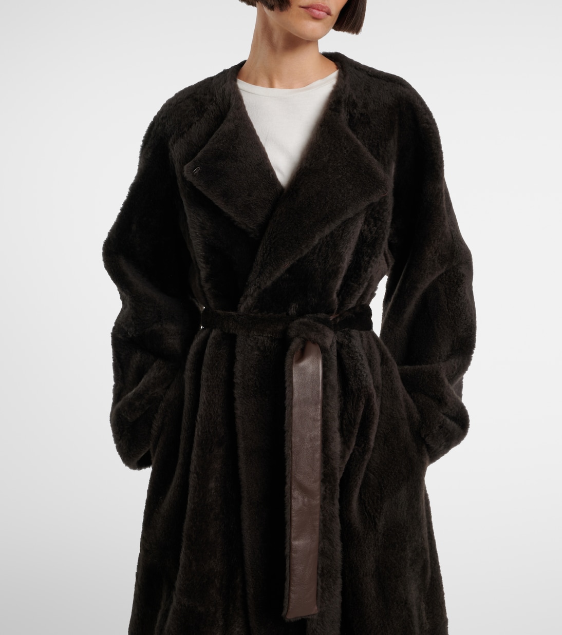 Madelina belted shearling coat | The Row