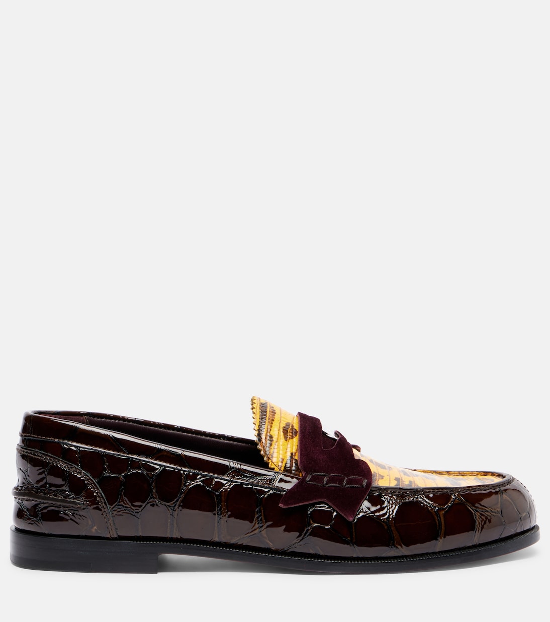 Penny croc-effect leather penny loafers | Christian Louboutin