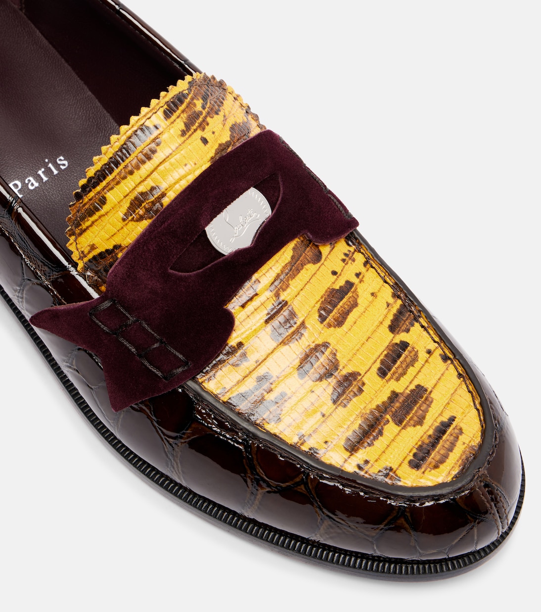 Penny croc-effect leather penny loafers | Christian Louboutin