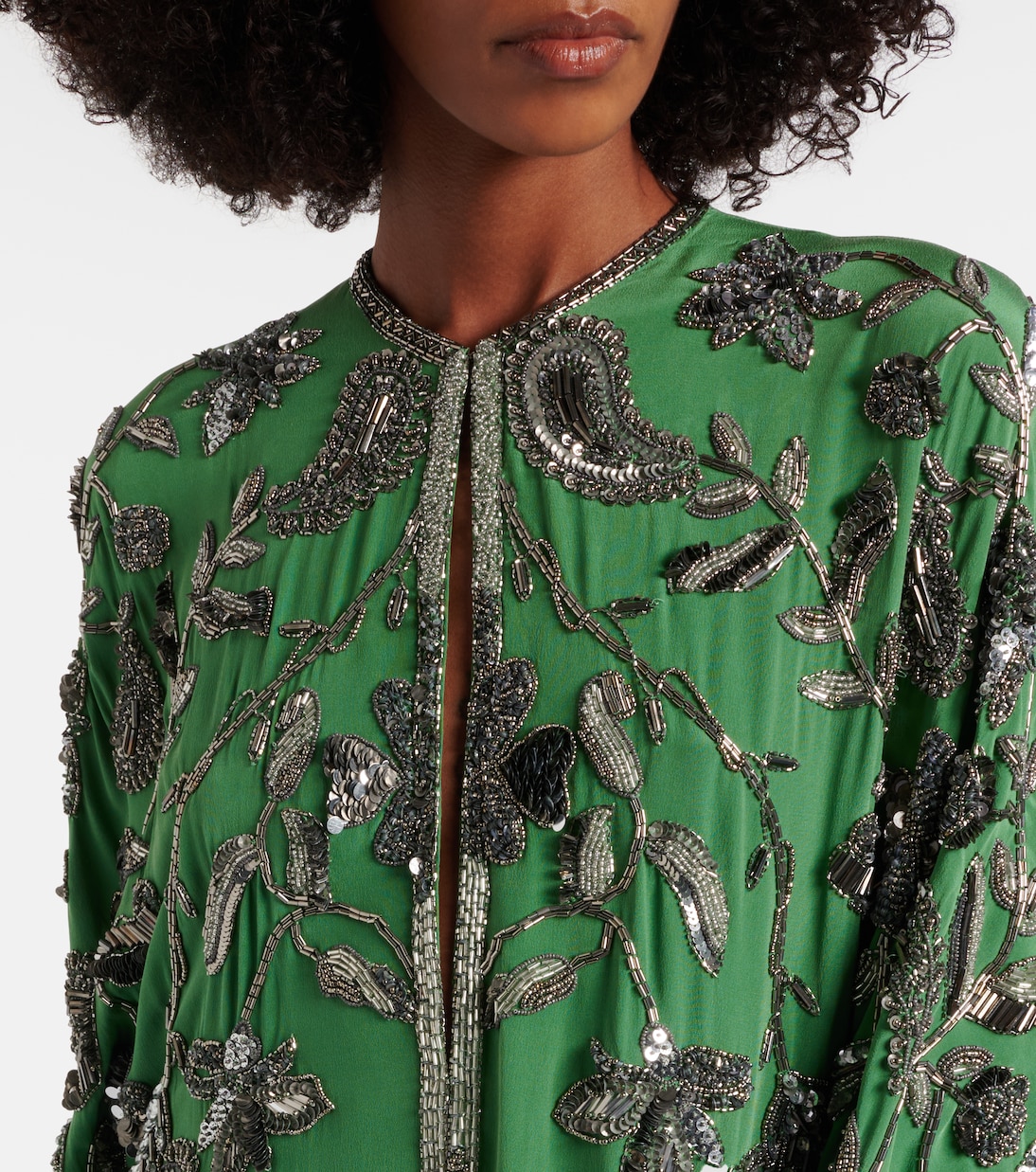 Verzierter Kaftan Mystical Gaucho aus Seide | Johanna Ortiz