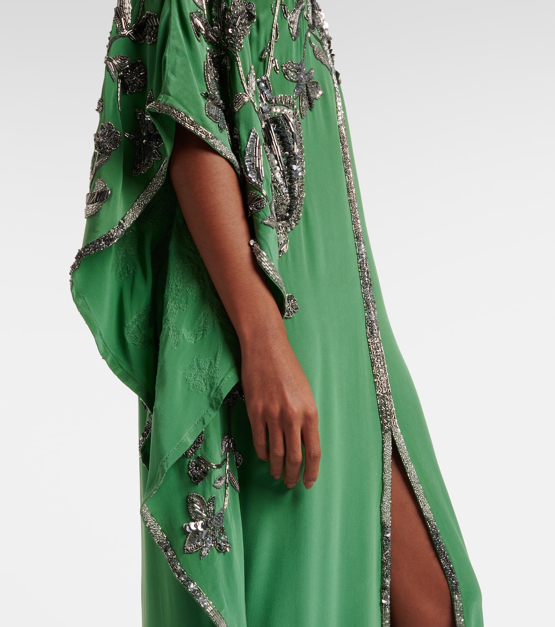 Verzierter Kaftan Mystical Gaucho aus Seide | Johanna Ortiz