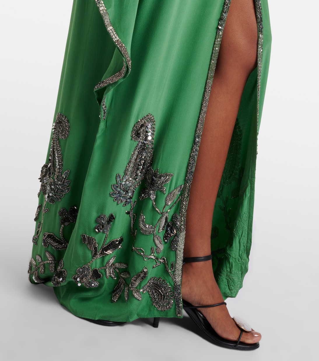 Verzierter Kaftan Mystical Gaucho aus Seide | Johanna Ortiz