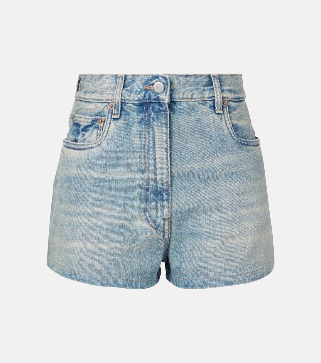 Shorts de denim de tiro alto | Prada