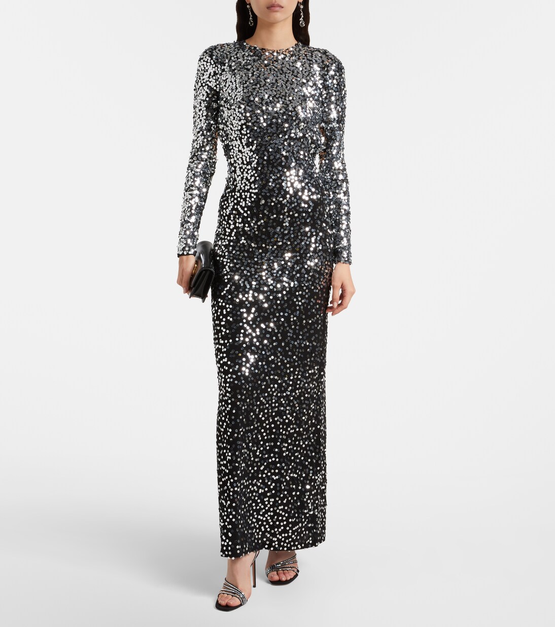 Sequined open-back jersey gown | Rabanne
