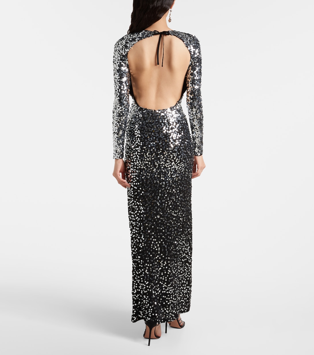 Sequined open-back jersey gown | Rabanne
