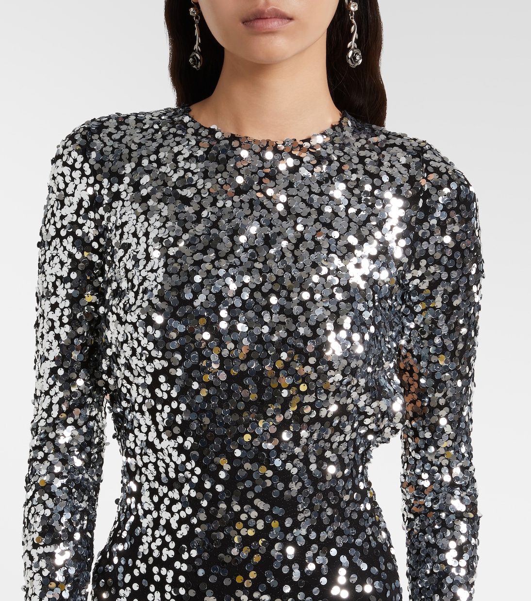 Sequined open-back jersey gown | Rabanne