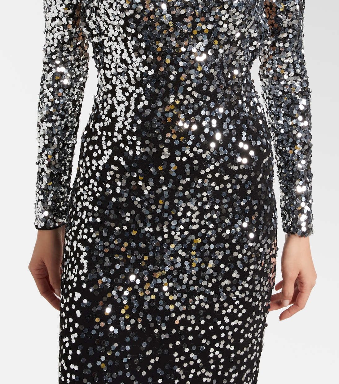 Sequined open-back jersey gown | Rabanne