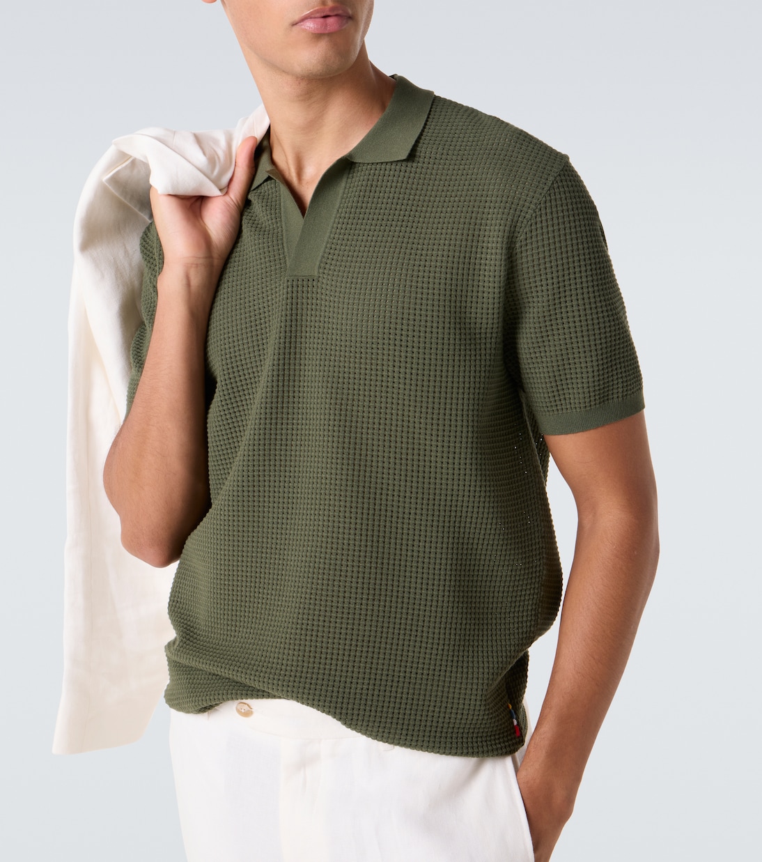 Roddy waffle-knit polo shirt | Orlebar Brown
