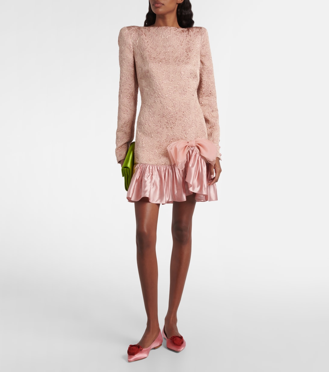 I Love Viver floral-appliqué satin ballet flats | Roger Vivier