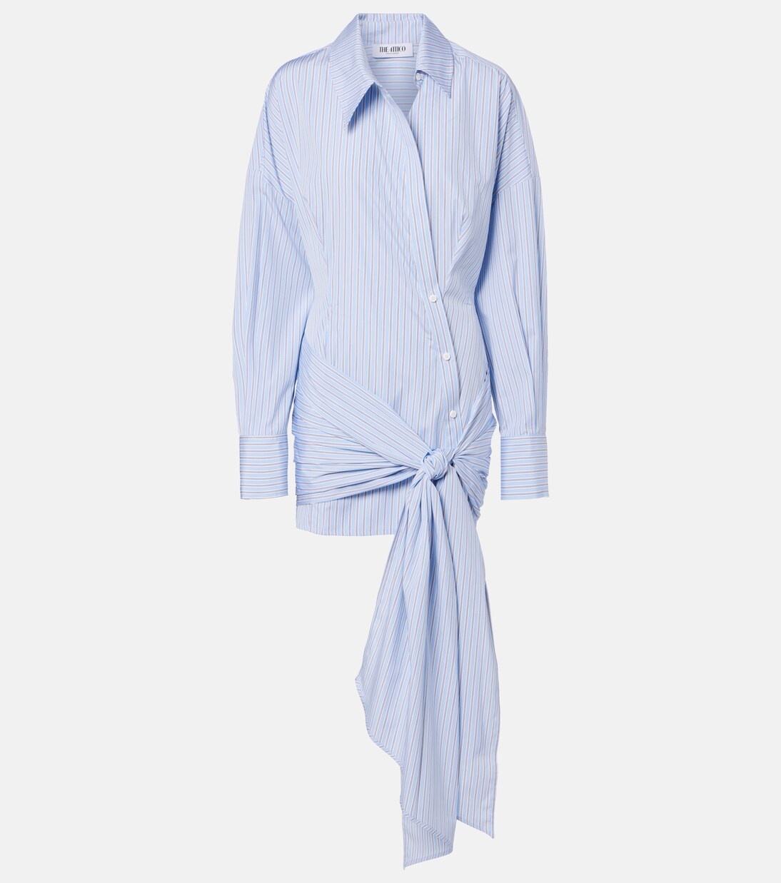 Gathered striped cotton shirt dress | The Attico