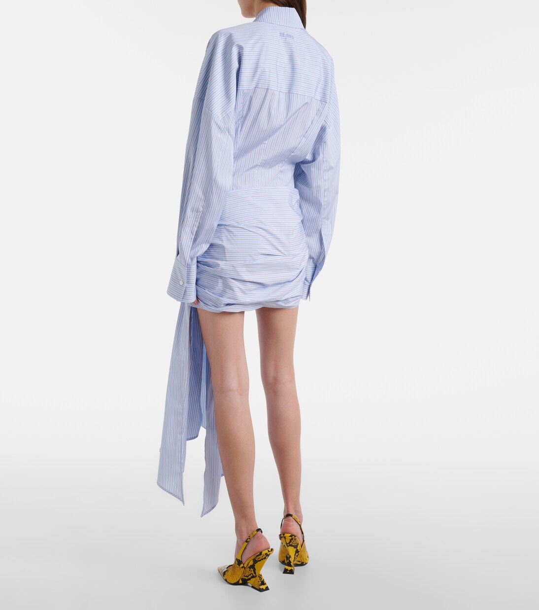 Gathered striped cotton shirt dress | The Attico