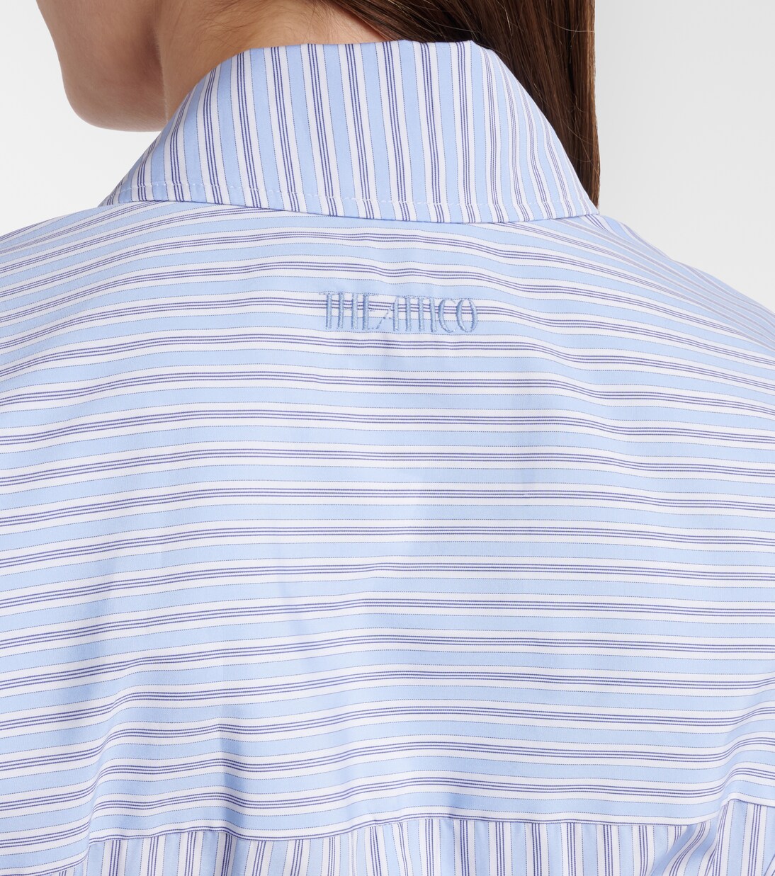 Gathered striped cotton shirt dress | The Attico