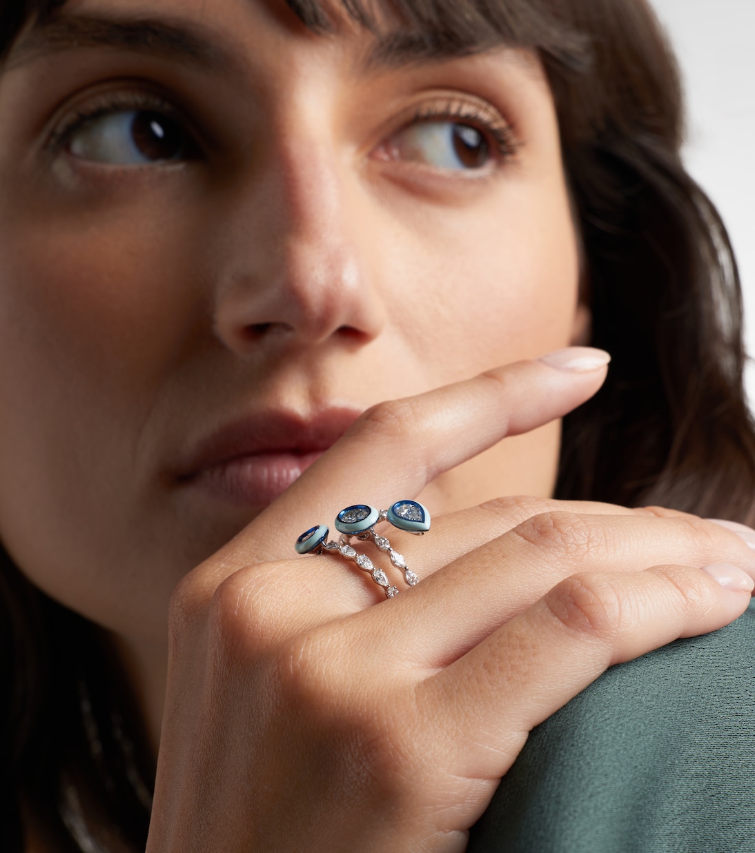 Bague Saturn en or blanc 18 ct et diamants | Kamyen