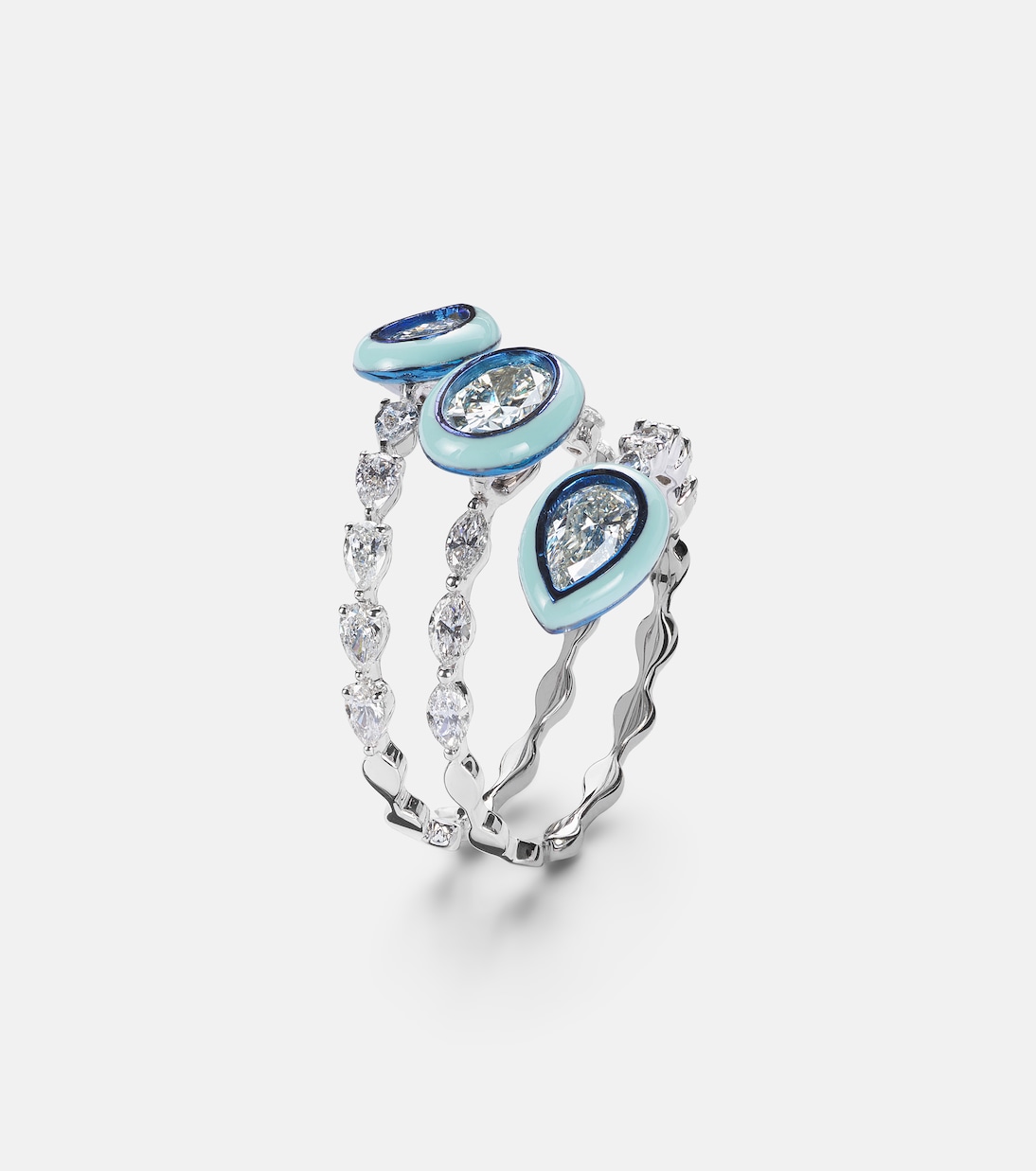 Bague Saturn en or blanc 18 ct et diamants | Kamyen