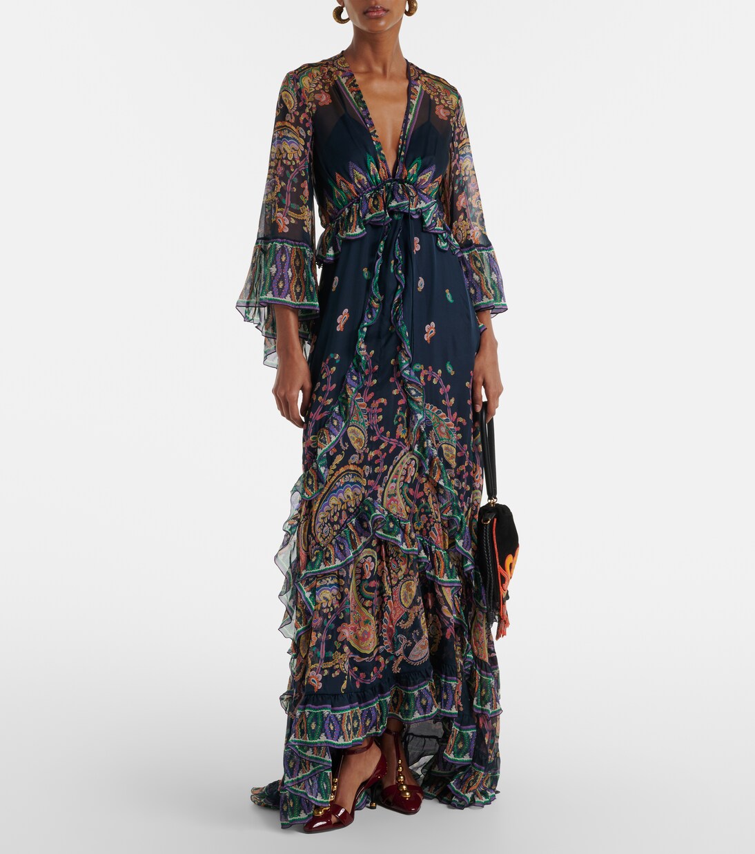 Vestido de fiesta de seda con paisley | Etro