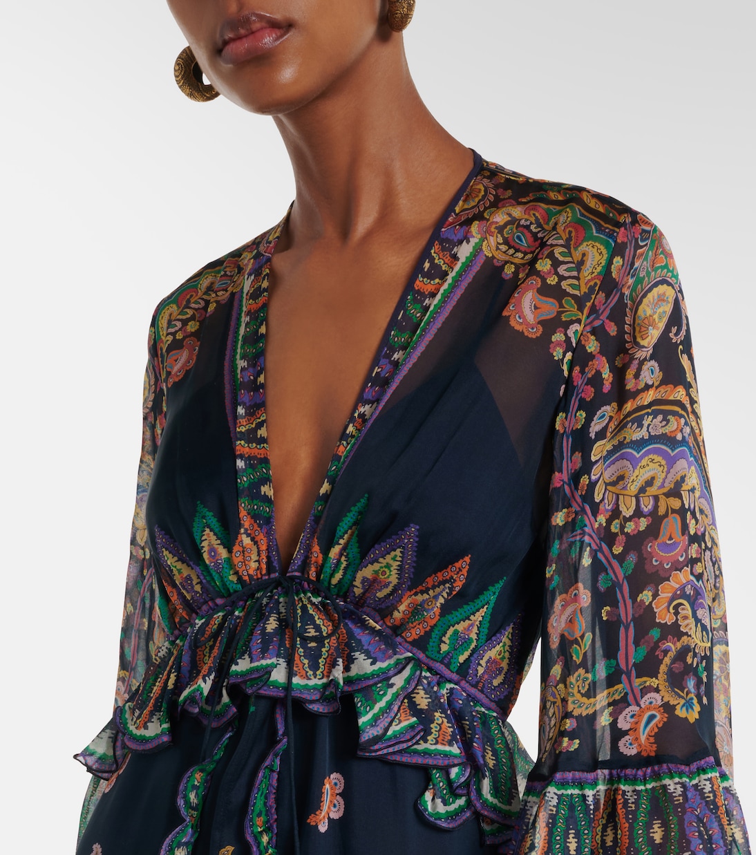 Vestido de fiesta de seda con paisley | Etro