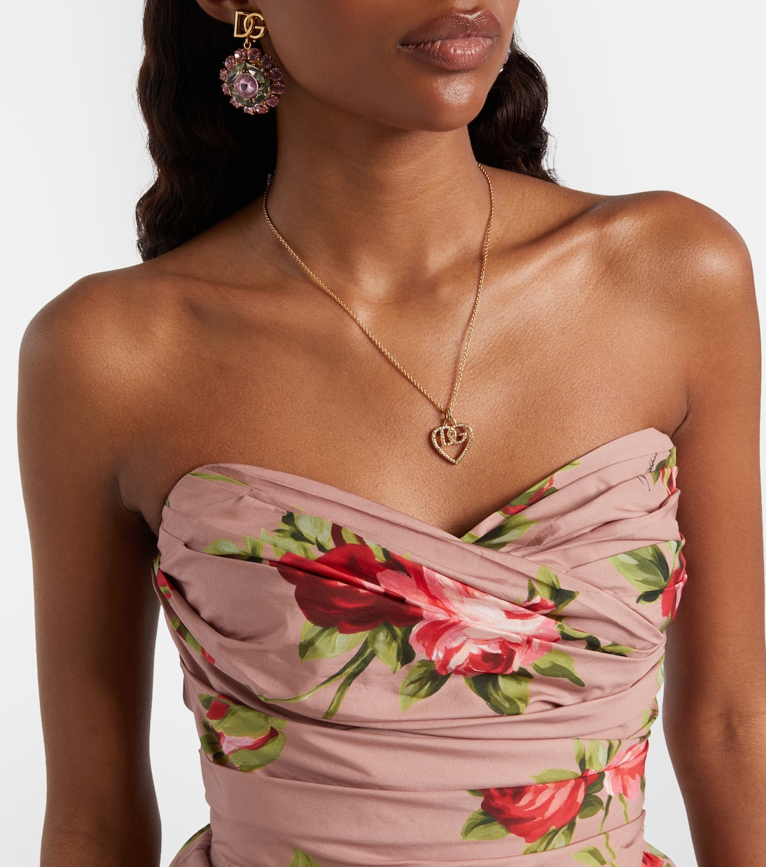 Robe bustier en coton à fleurs | Dolce&Gabbana