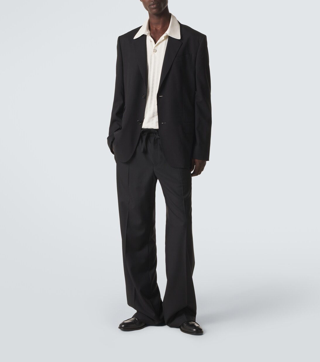 Virgin wool twill wide-leg pants | Dolce&Gabbana