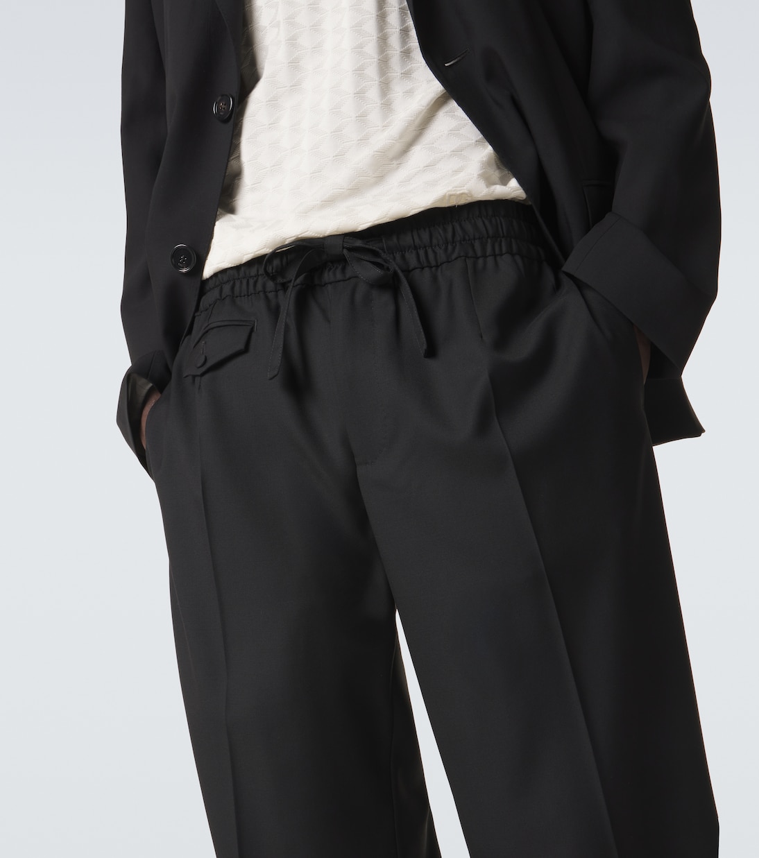Virgin wool twill wide-leg pants | Dolce&Gabbana
