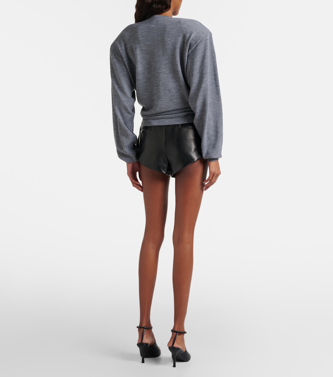 High-Rise Shorts aus Leder | Magda Butrym