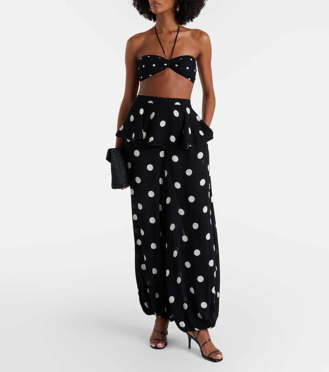 Polka-dot bandeau bikini top | Adriana Degreas