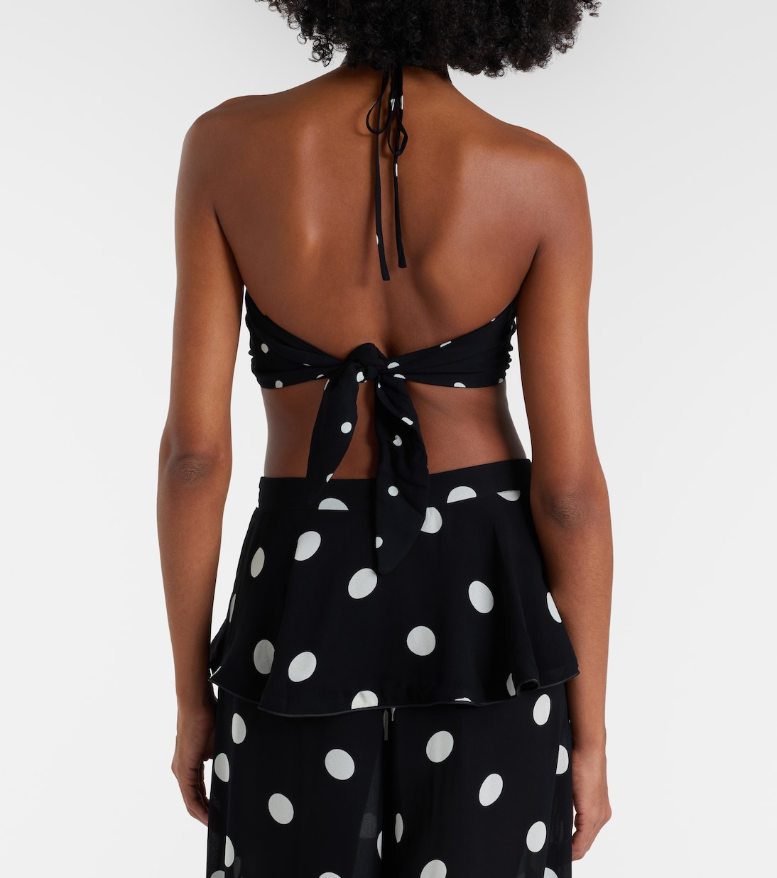 Polka-dot bandeau bikini top | Adriana Degreas