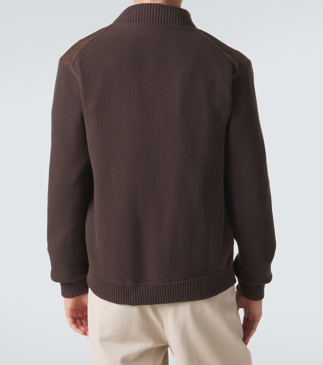 Cotton-trimmed suede bomber jacket | Slowear