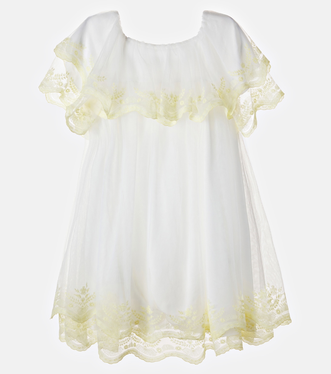 Embroidered tulle dress | Chloé Kids
