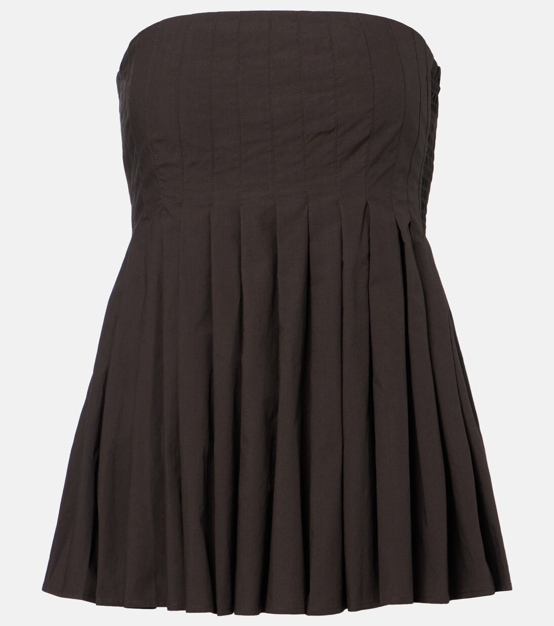 White Label Avine pleated peplum cotton top | Proenza Schouler