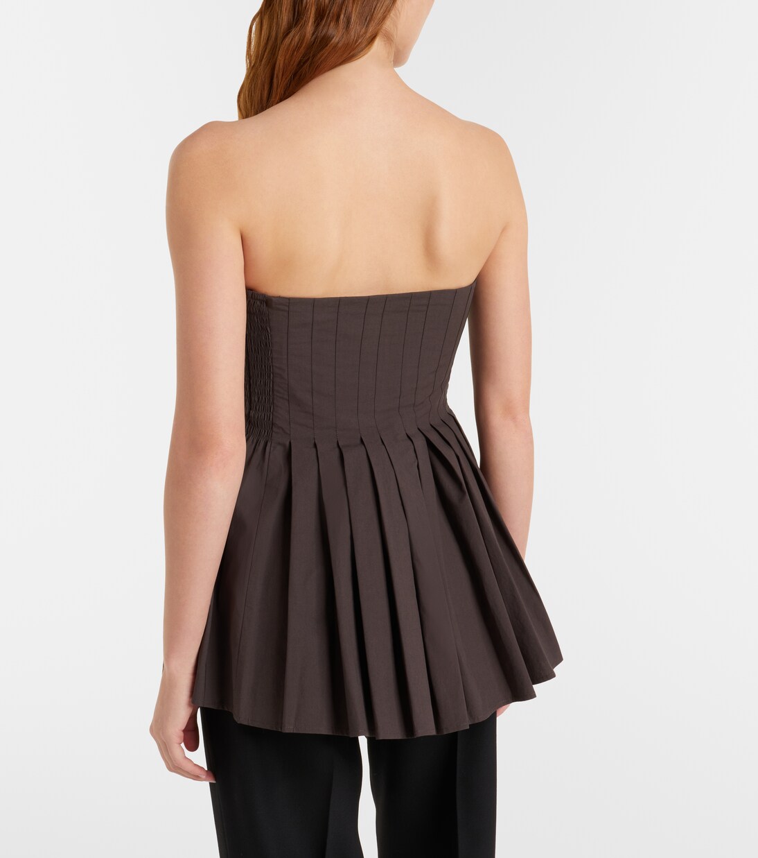 White Label Avine pleated peplum cotton top | Proenza Schouler