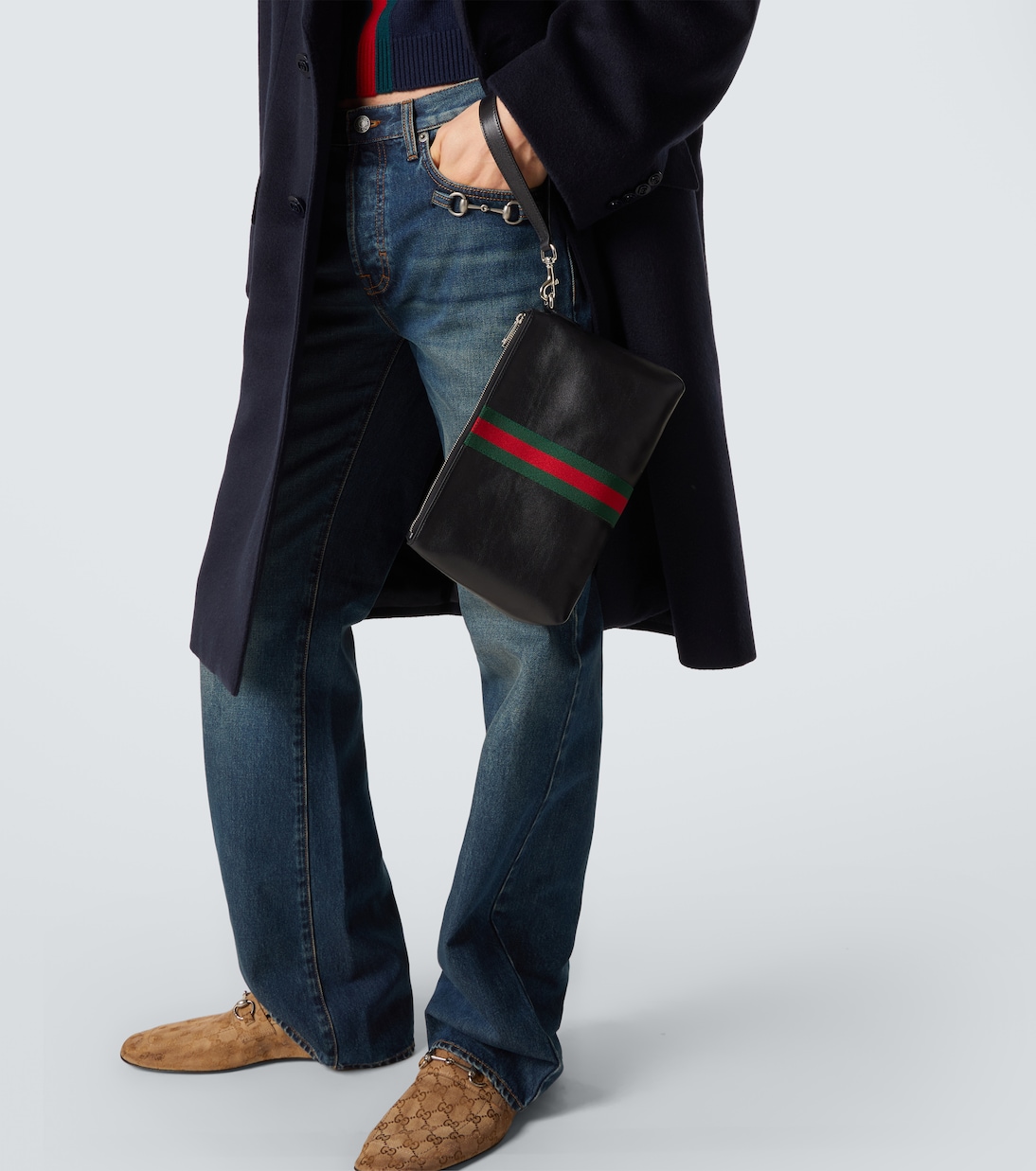 Web Trademark leather pouch | Gucci