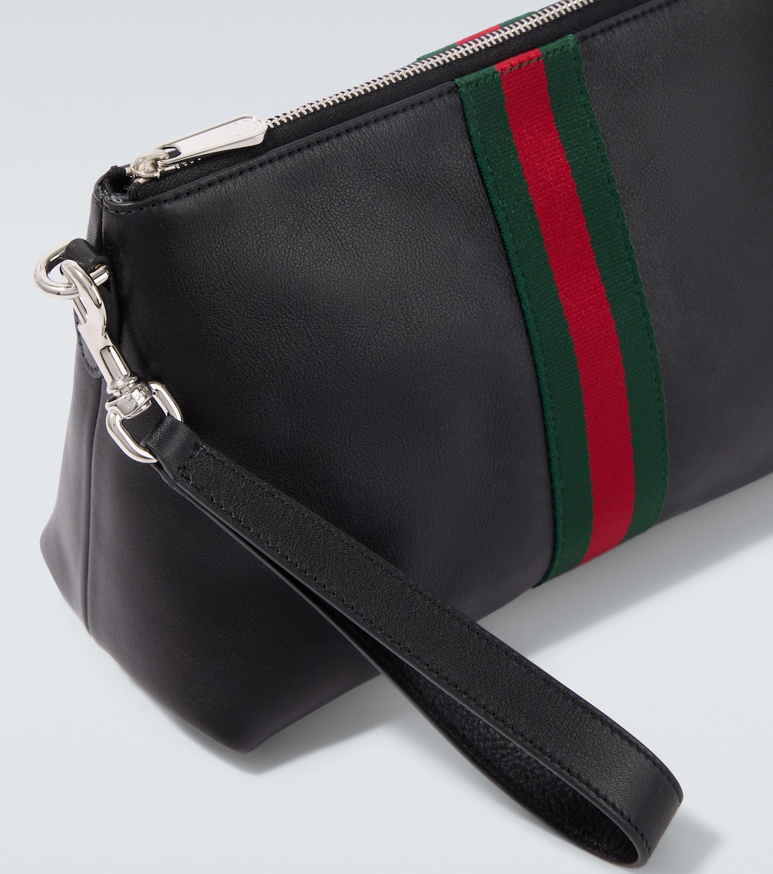 Web Trademark leather pouch | Gucci