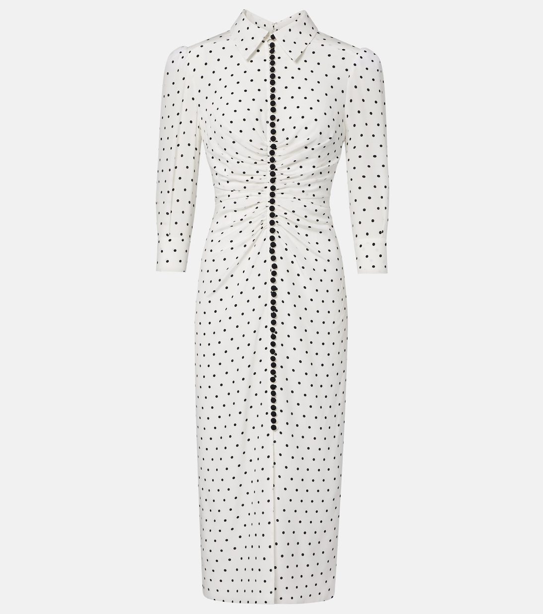 Robe chemise en soie à pois | Carolina Herrera