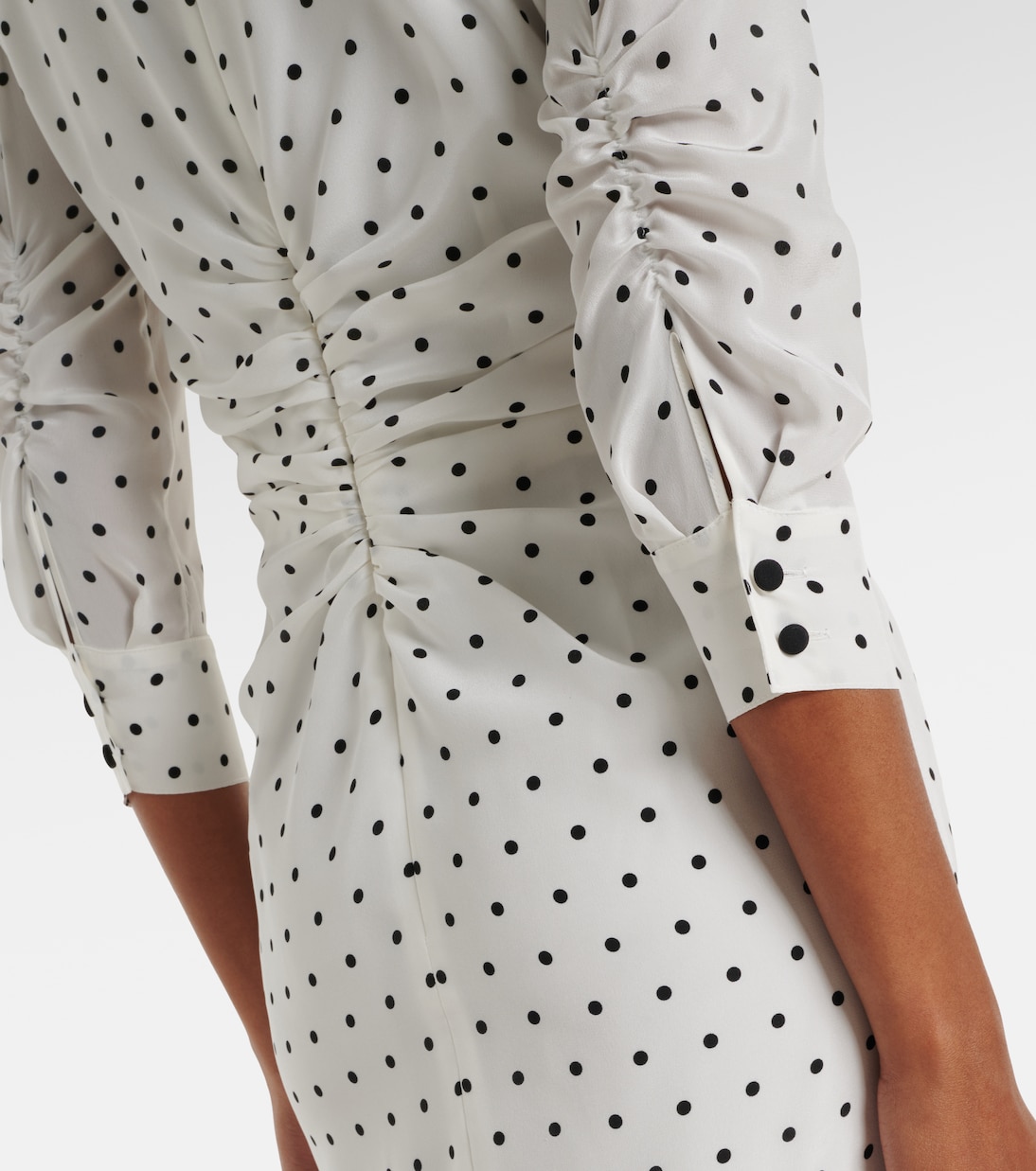 Robe chemise en soie à pois | Carolina Herrera
