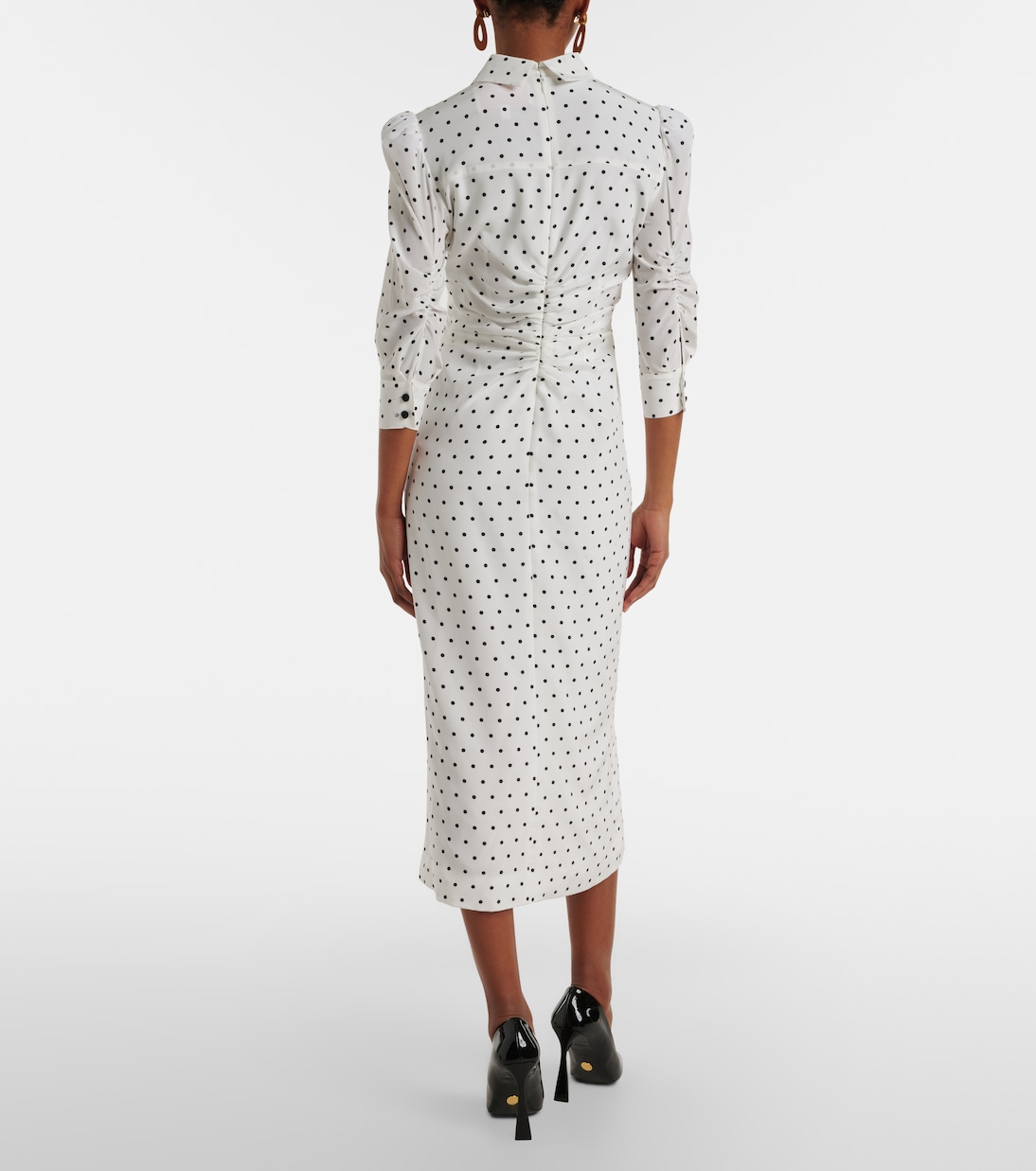 Robe chemise en soie à pois | Carolina Herrera