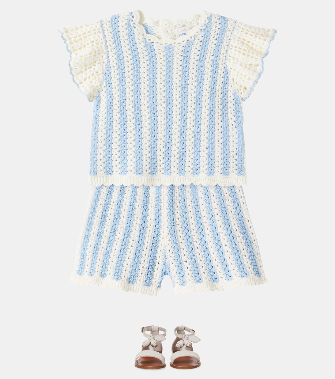 Mekylane crochet striped cotton shorts | Louise Misha